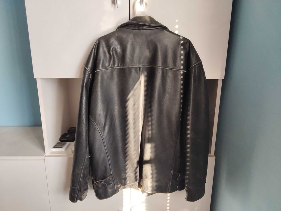 оригинално голямо XL яке шуба от естествена кожа телешки бокс