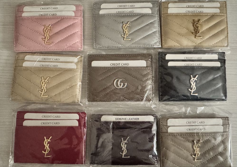 Ест. Кожа Кардхолдъри, cardholder, калъф за документи YSL, Gucci, Chan