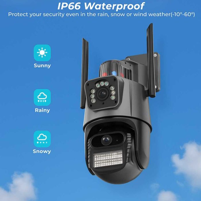 Двойна Smart WiFi безжична IP 6MPX камера 15108 + Подарък Карта памет HIKSEMI NEO 64GB 24369