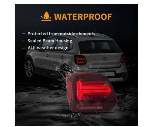 Диодни стопове за VW POLO от 2009-2017 GTI / R look с бягащ мигач - червени