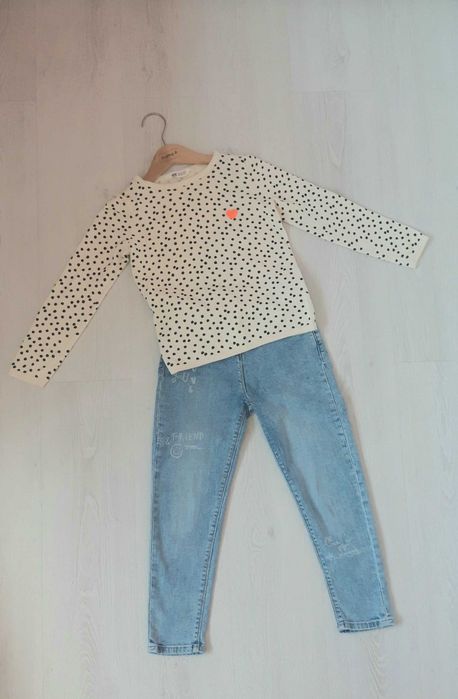 Blugi BROTES si Bluza H&M 6-8 ani