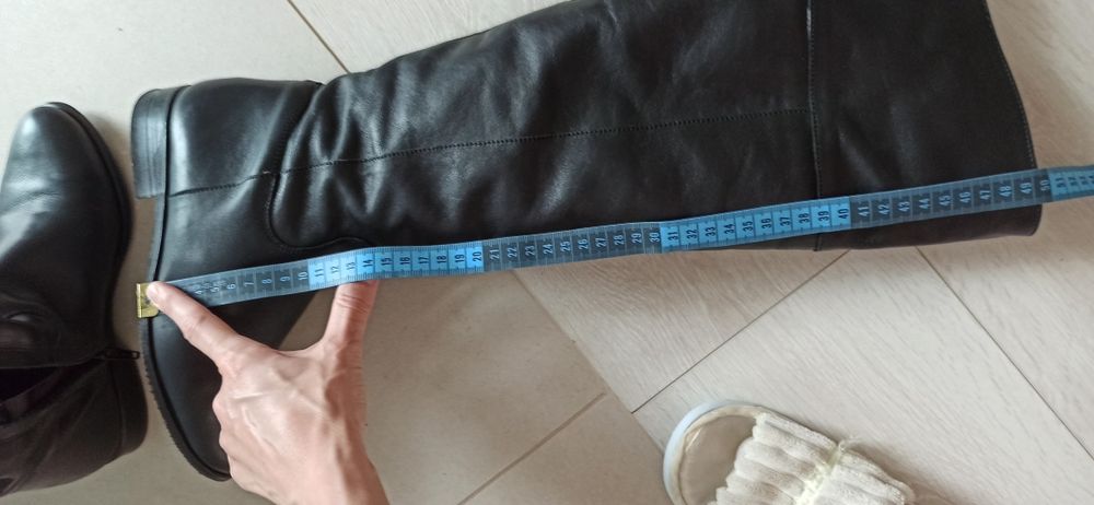 Cizme peste genunchi piele,mar 35(23cm interior)