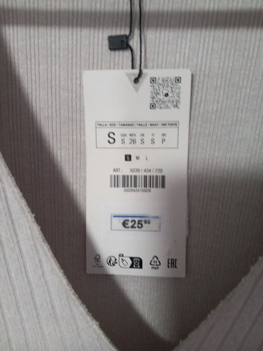 Rochie tricotata midi grej deschis crem mărimea S Zara