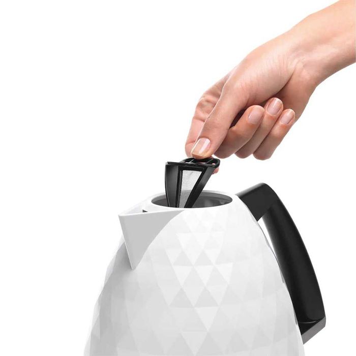 Электрочайник DeLonghi KBJ2001W — 1.7л, мощный, белый, оригинал