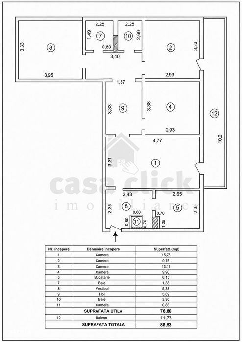 4 camere în Tiglina 3, etaj 2, zonă excelentă și vecini deosebiți