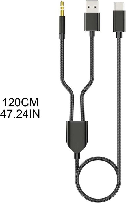 2-в-1 Type-C автомобилен кабел 1 Split 2 Type-C