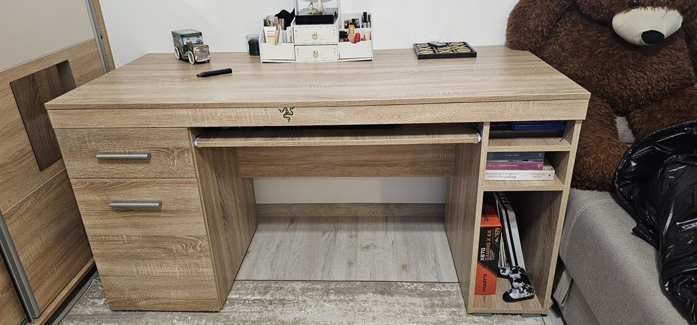 Birou calculator 2 sertare Si dulap Alfa, stejar sonoma