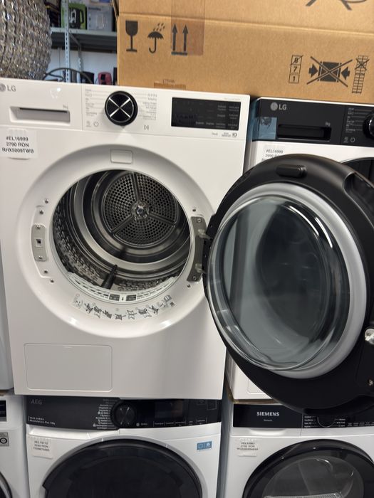 Uscător de rufe cu pompă de căldură 9kg LG RHX5009TWB