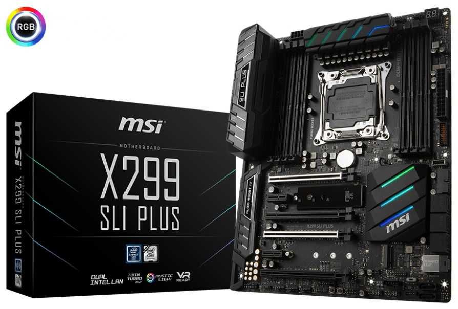 Дъно Дънна платка MSI X299 SLI Plus LGA 2066 до 256GB DDR4