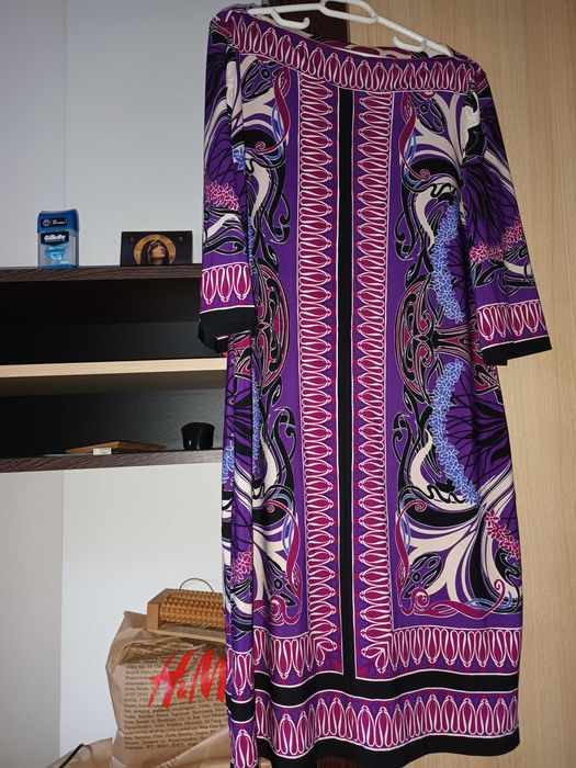 Rochie elegantă,mov cu motive,42