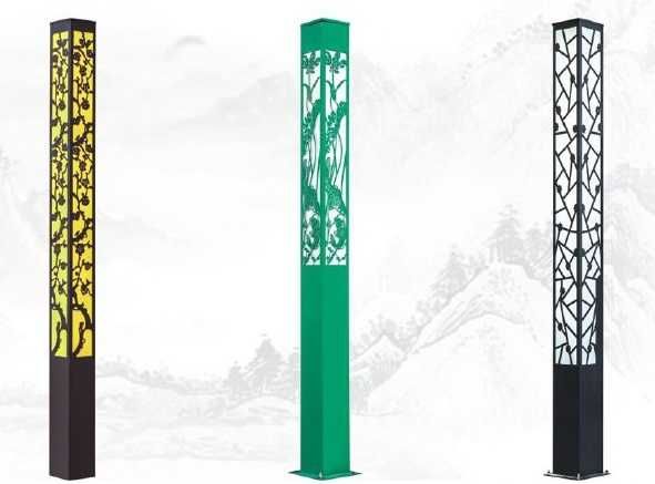 Торшеры, столбы, фонари, светильники с узорами квадрат 10 серия