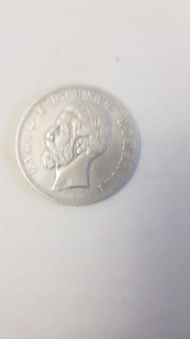 Vand moneda argint 5 lei carol 1