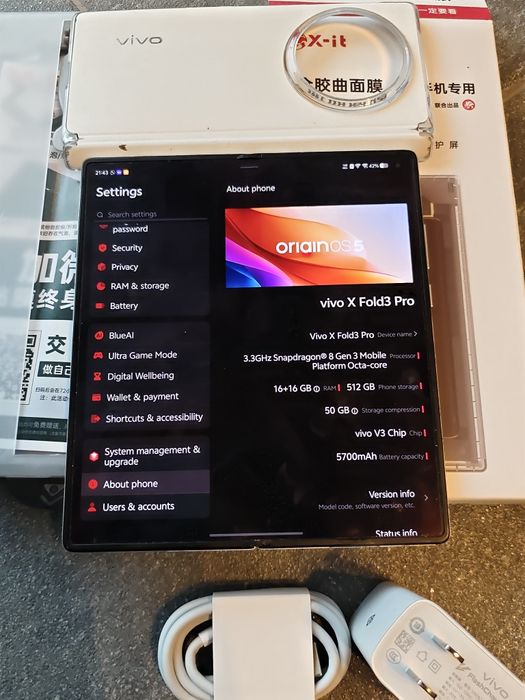 Vivo X Fold 3 Pro – 512GB – stare foarte bună – funcționează impecabil