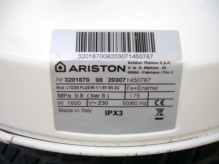 Бойлер Ariston Lydos Plus 80V, 1800W