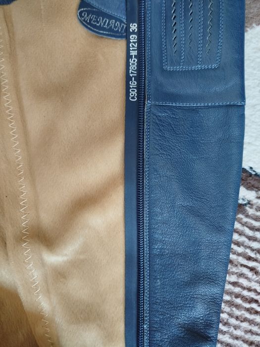 Кожаные сапожки на замке на флисе