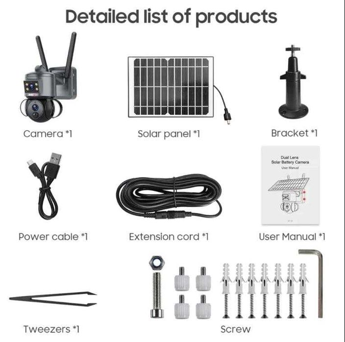 WiFi PTZ Автономна соларна камера с вградена батерия