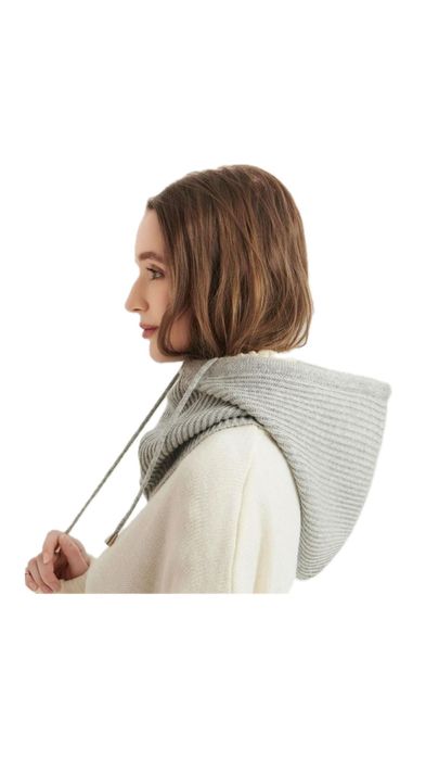 Капор-капюшон серый