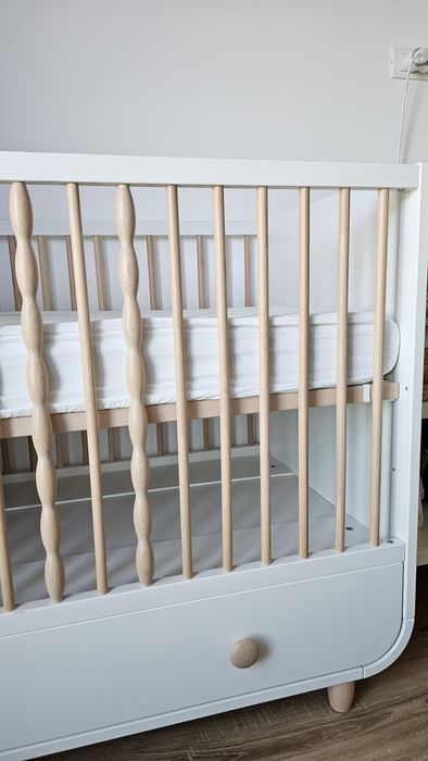 Vand Patut Ikea Myllra + saltea de cocos + protectie saltea + lenjerii pat + plapumita Ikea
