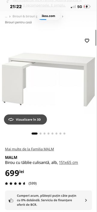 Ikea Malm birou 151x65