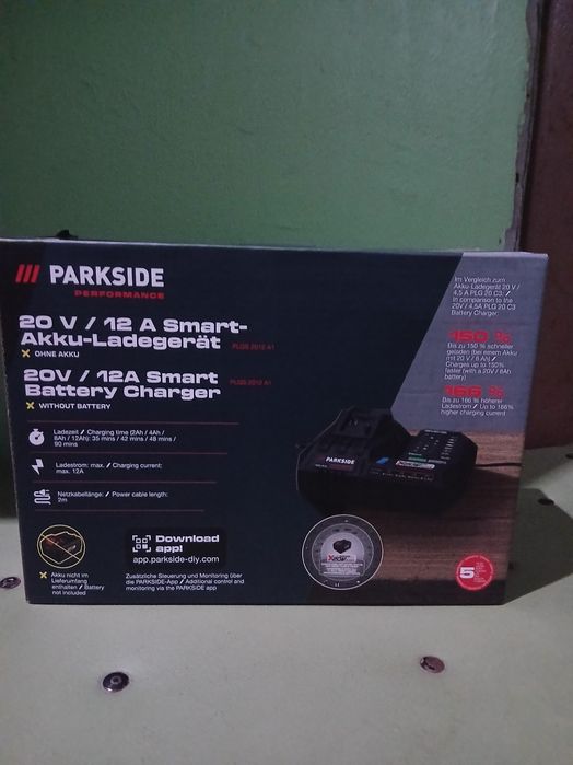 Smart Зарядно Устройство Parkside Performance 20V / 12A