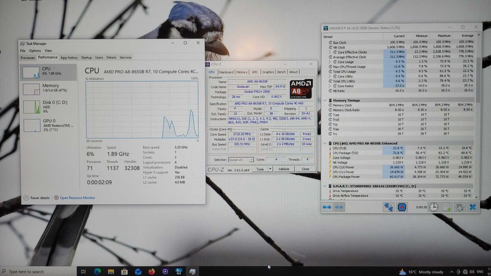 PC HP EliteDesk 705 G2 SFF si Kit Retro Gigabyte G41MT-S2P+ Core(TM)2 Duo E8400+2 Gb RAM