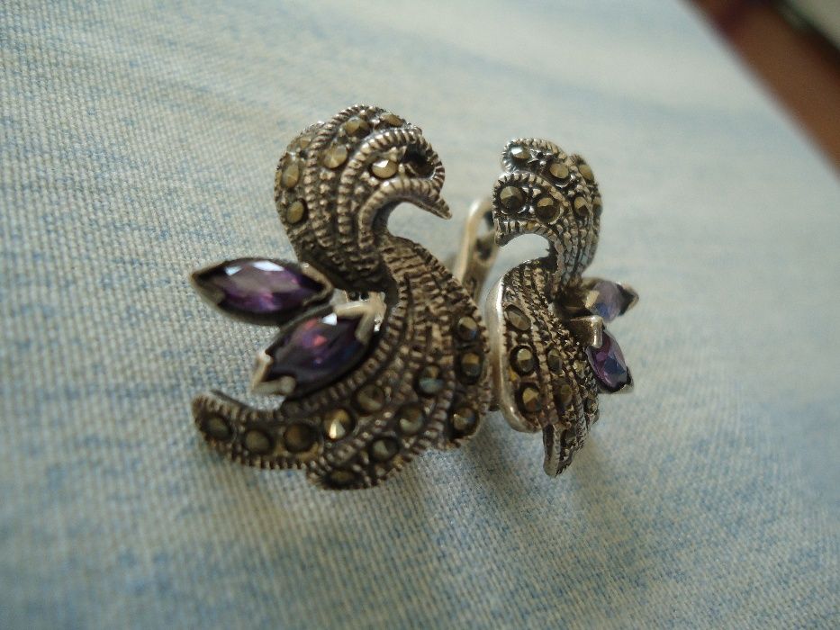 Cercei argint cu marcasite