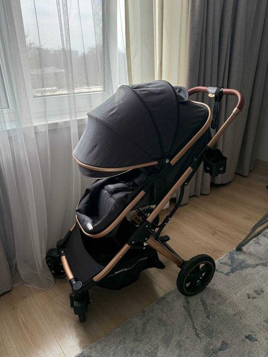 Коляска трансформер 2в1 RANT Basic PULSAR GOLD чёрный