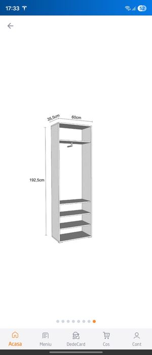 Vand Dulap hol cu oglinda si rafturi