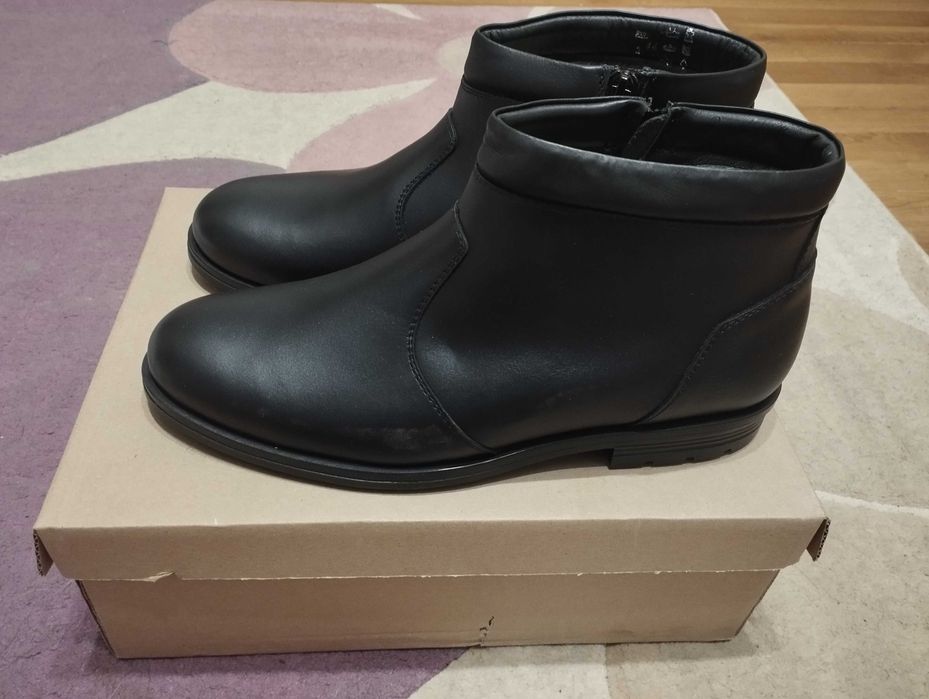 Български мъжки боти от естествена кожа с вълнена подплата 44-ти номер