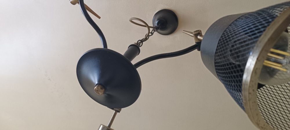 Lustra 3 brate negru cu auriu