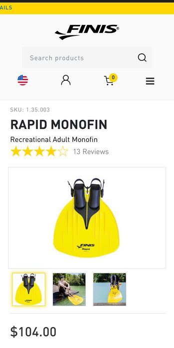 Плавници Finis RAPID
RECREATIONAL adult  monofin