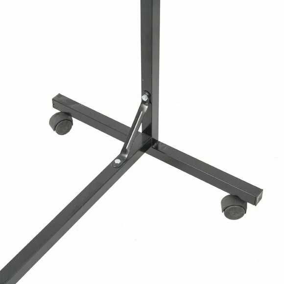 Stender metal dublu -  reglabil pe inaltime, Negru-Crom