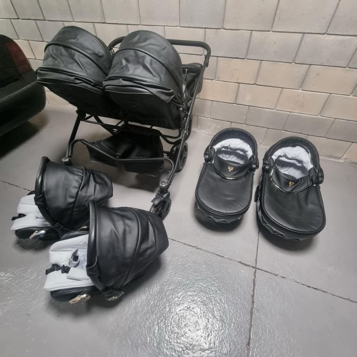 Количка за близнаци Junama Fluo Duo 3в1