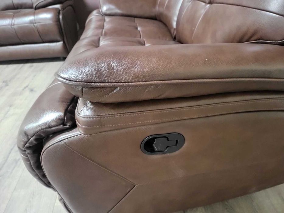 Кафяв кожен комплект дивани две двойки La-z-boy