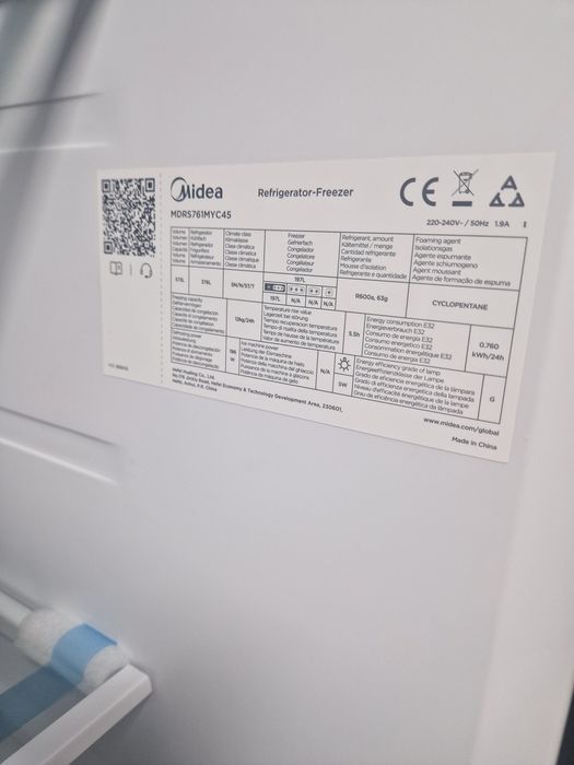 Side By Side Midea Dark Inox Чисто Нов