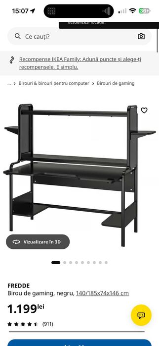 Birou Ikea Fredde Gaming