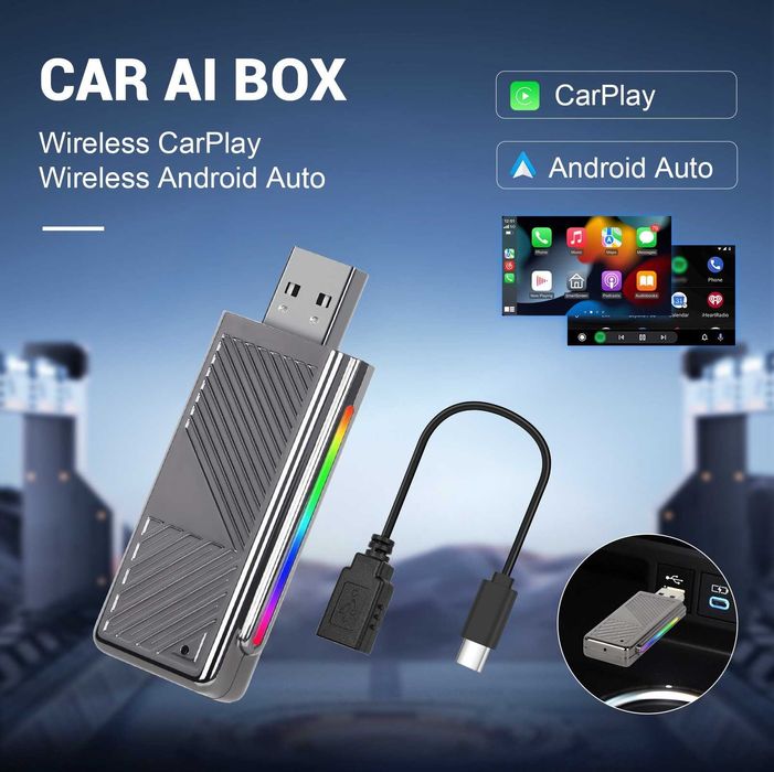 Adaptor Wireless Android Auto/Apple Carplay ZYTEQ® H2N1 Universal, Nou