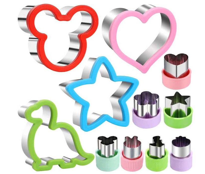 Set de forme pentru biscuiți sandwich, șoarece, dinozaur,inimă și stea