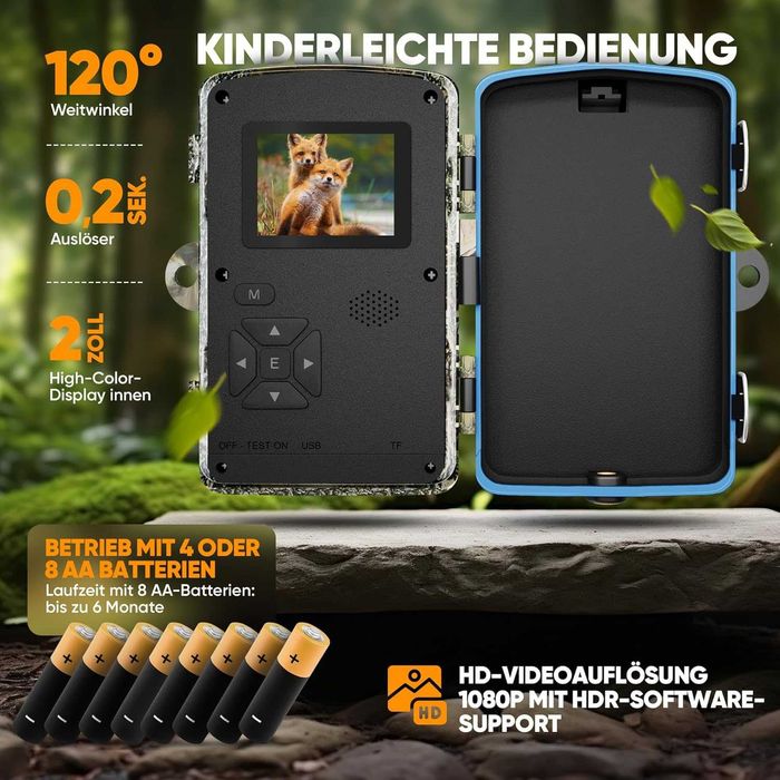 Камера за дива природа Adler Focus, 20MP Full HD с 32G карта памет