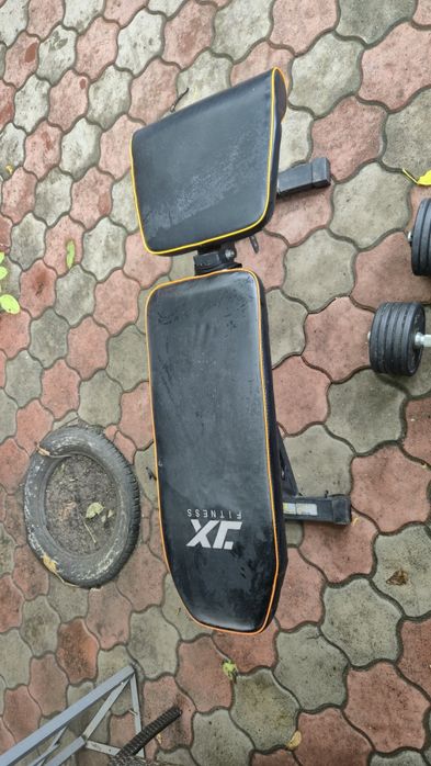 Gantere reglabile 22kg fiecare + banca  fitness multifunctionala