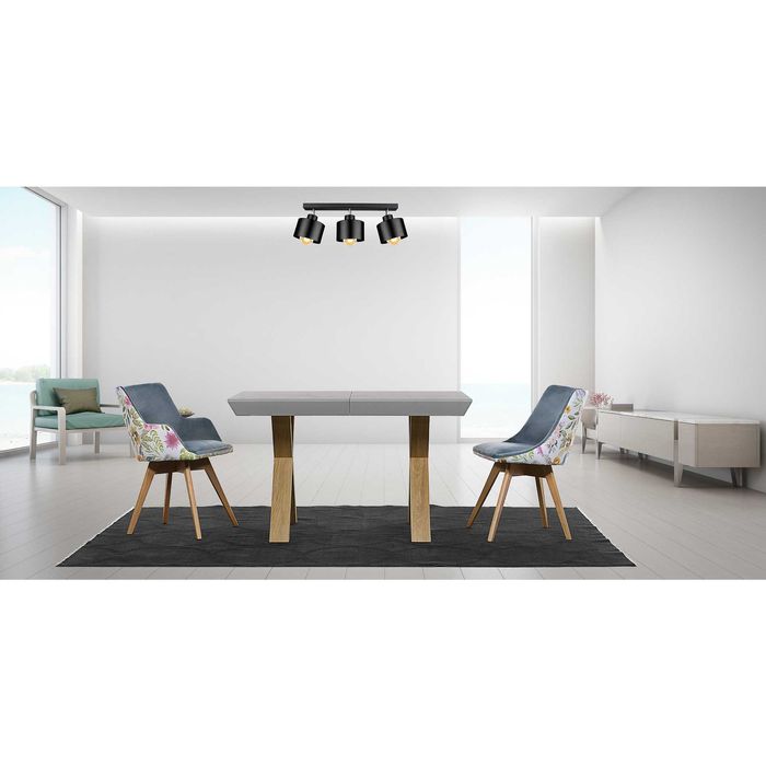 LEDO-322 лампа за таван 3 спота черна - LW023