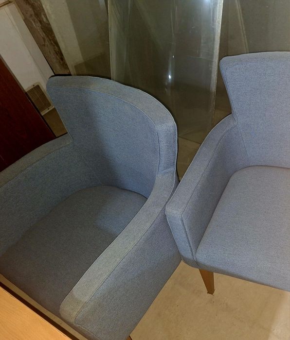 Кресло тканевое синее