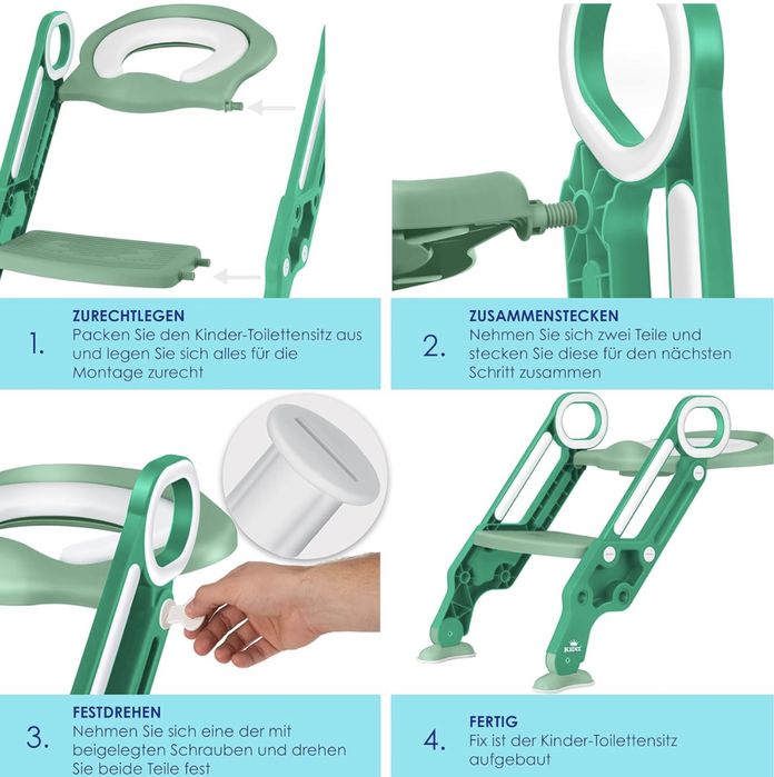 KIDIZ® Детска тоалетна седалка  със стълби и дръжки