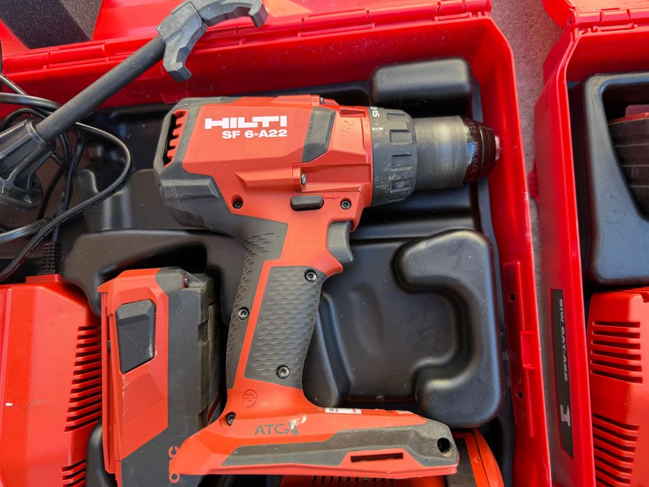 Hilti винтоверт SF 6-A22 + гайковерт SIW 6AT-A22 + 6 батерии и лампи