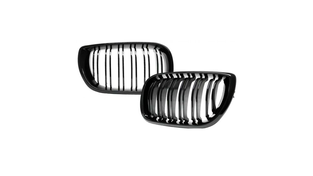 Set 2 grile duble, negru lucios, M Design pentru BMW E46 Facelift