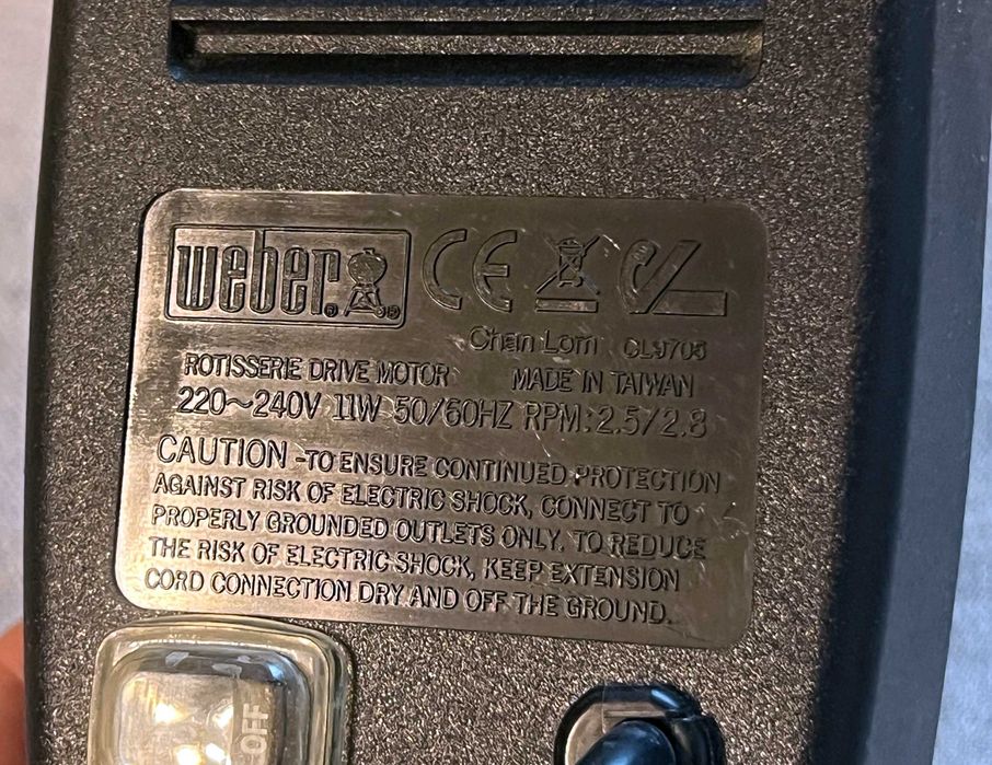 Motor electric rotisor Weber accesoriu gratar BBQ 220V functional