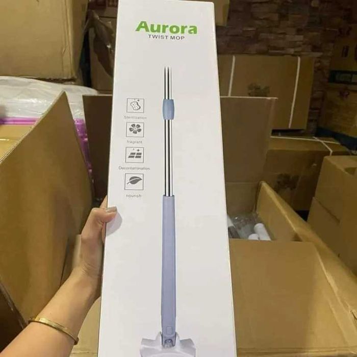 Микрофибърен моп Въртящ се на 360°, Перящ се, Регулируем до 140 см