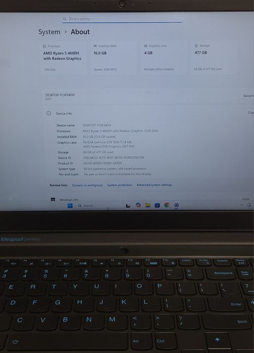Lenovo IdeaPad Gaming 3 | Ryzen 5 4600H | GTX 1650 Ti 4GB | 16GB RAM | SSD 500GB