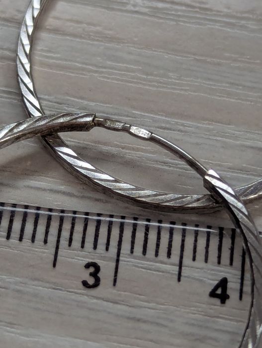 серьги конго кольца серебро 925