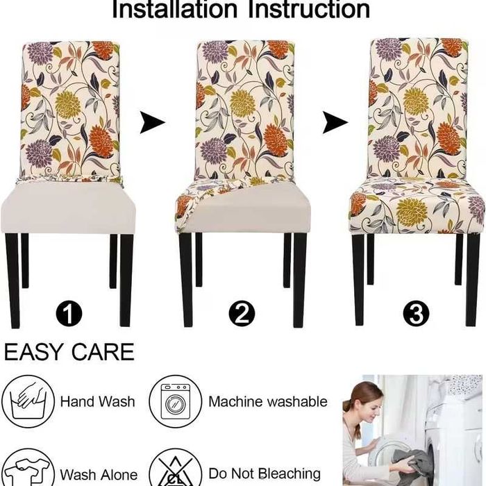 Set 4 huse elastice pentru scaune